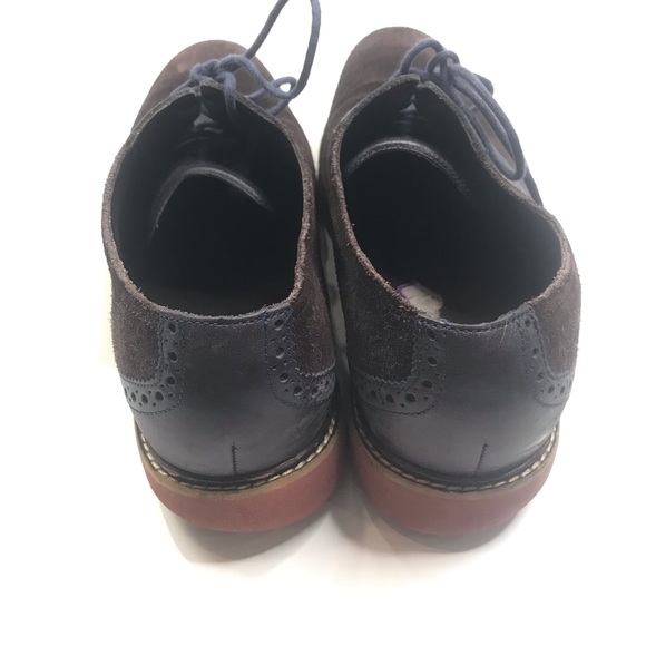COLE HAAN 11.5M Franklin II BROWN Suede BLUE Oxford Saddle SHOES C11873 A051021 main image 2